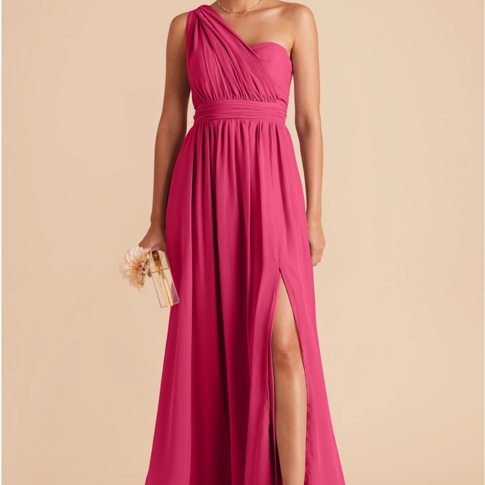 Birdy Grey One-Shoulder Fuchsia Dress